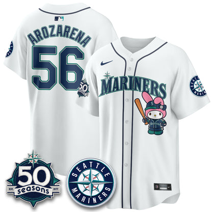 Seattle Mariners x  Pink Sanrio Friend Vapor Jersey - Stitched