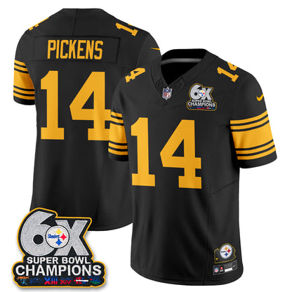 Pittsburgh Steelers 6X Champs Throwback V2 Vapor Jersey - Stitched