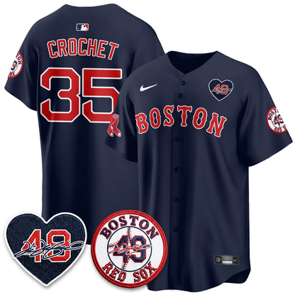 BOS Tim Wakefield Memorial Patch Vaper Premier Limited Red Jersey - All Stitched