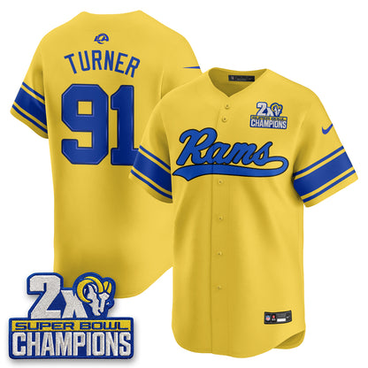 LAR 2X Champs Rivalries Baseball Vapor Jersey - Stitched