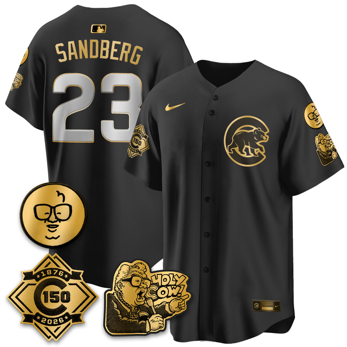 CHC 150th Anniversary Harry Caray Holy Cow Vapor Premier Limited Jersey - All Stitched V3