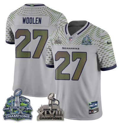 SEA S.Bowl Champions Patch Vapor Jersey - Stitched