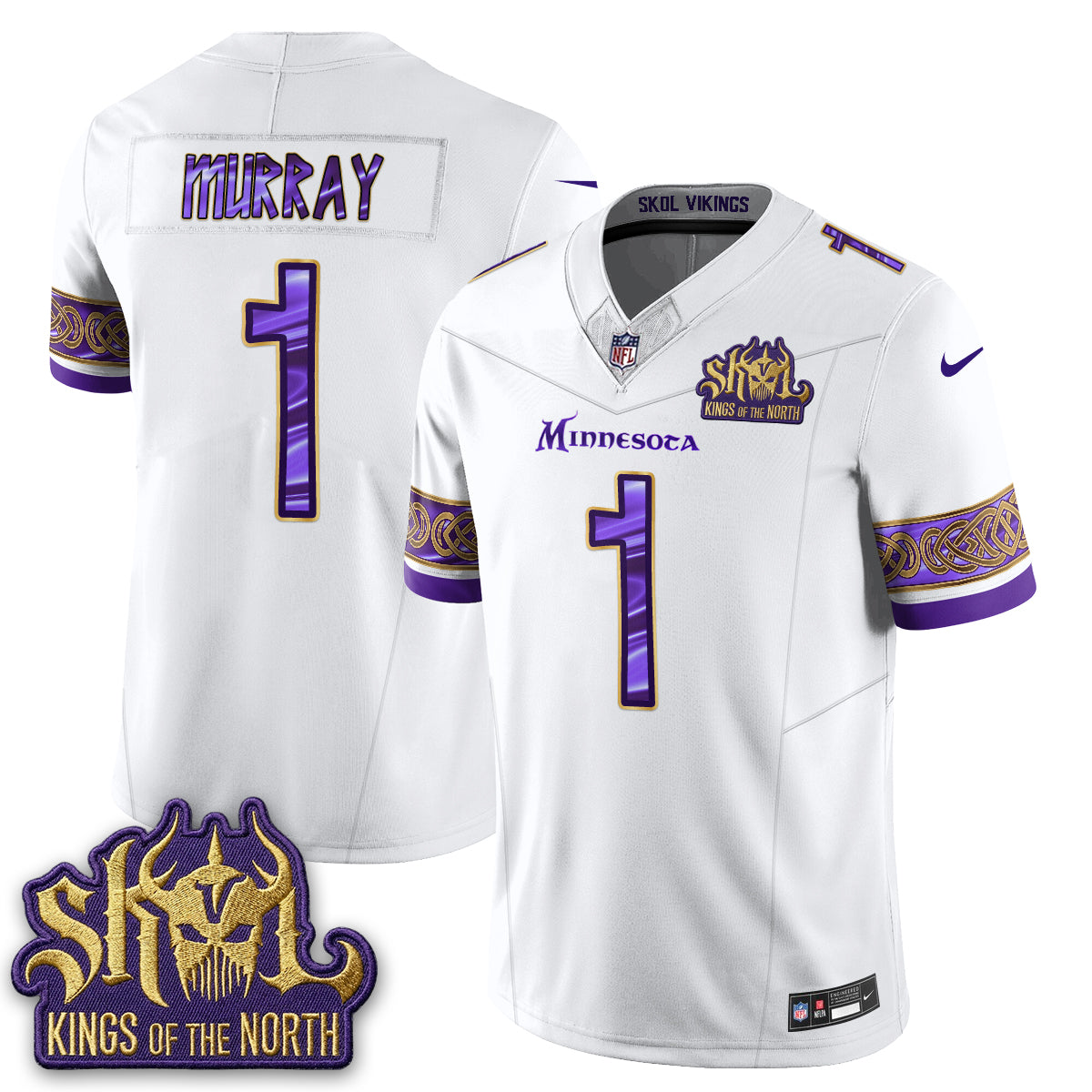 MIN  Warrior Skol Patch Vikings Font Edition  - Stitched (2)