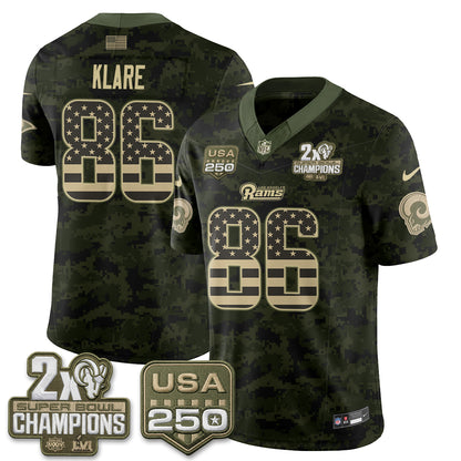 LAR 2026 Salute To Service Vapor Jersey - Stitched