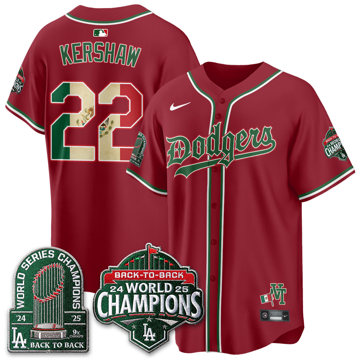 Los Angeles Dodgers x Mexico Style Vapor Jersey - Stitched