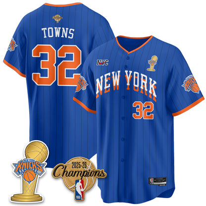 NYK 2026 NBA Champions Vapor Black Gold Jersey - Stitched