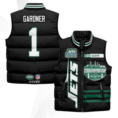 New York Jets Gotham City Puffer Vest - Printed