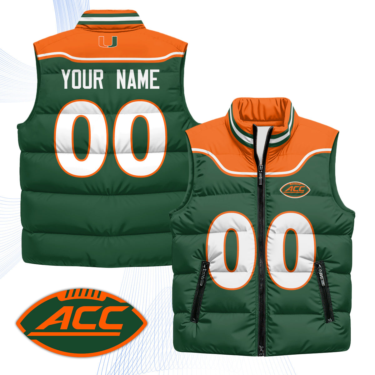 MIA 2001 Throwback Custom Puffer Vest - Printed