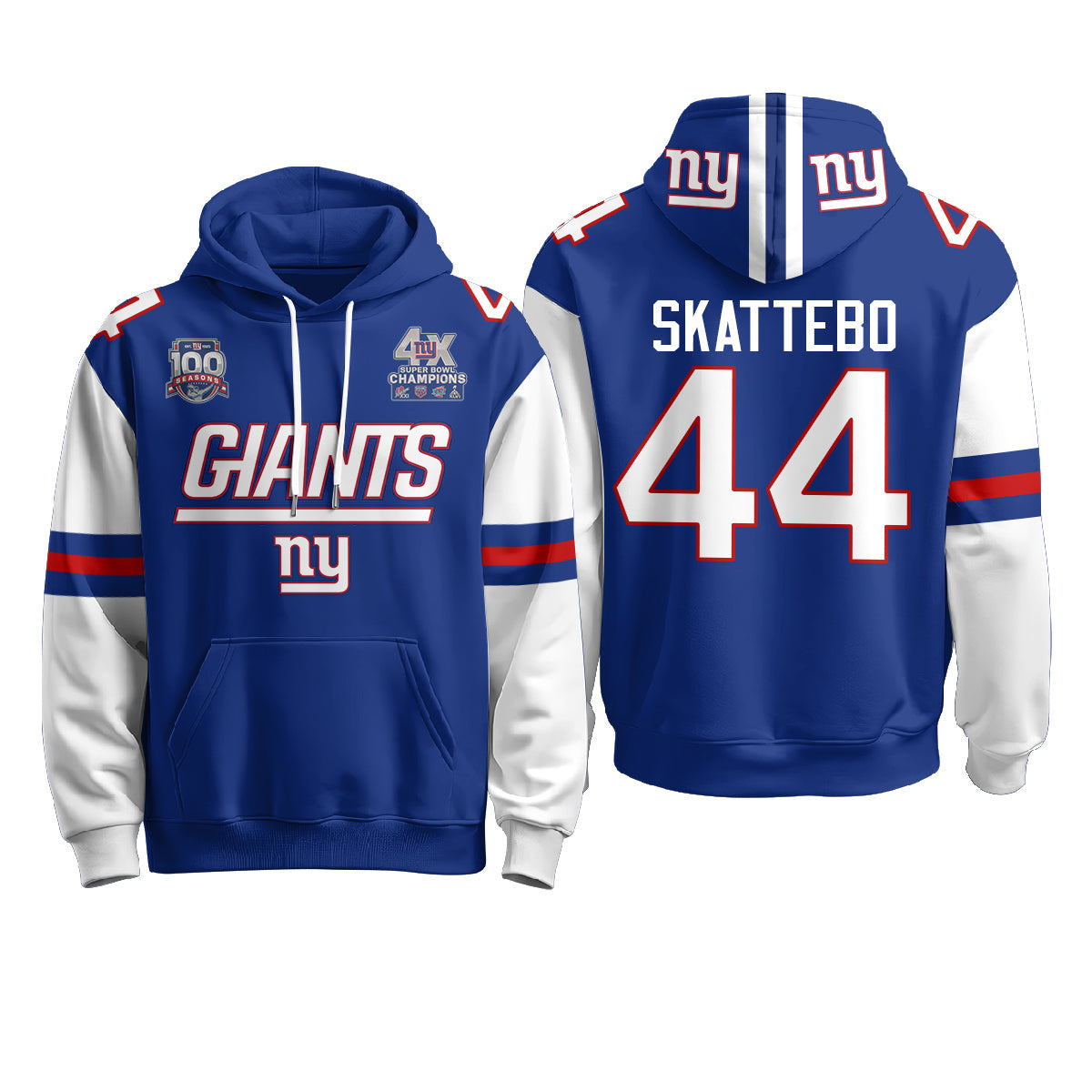 NYG 4X Champs S.Bowl Fleece Hoodie - Printed