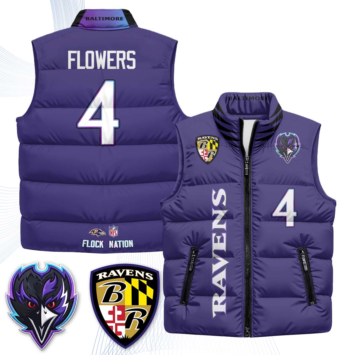 BAL "The Flock" Puffer Vest - Printed (2)