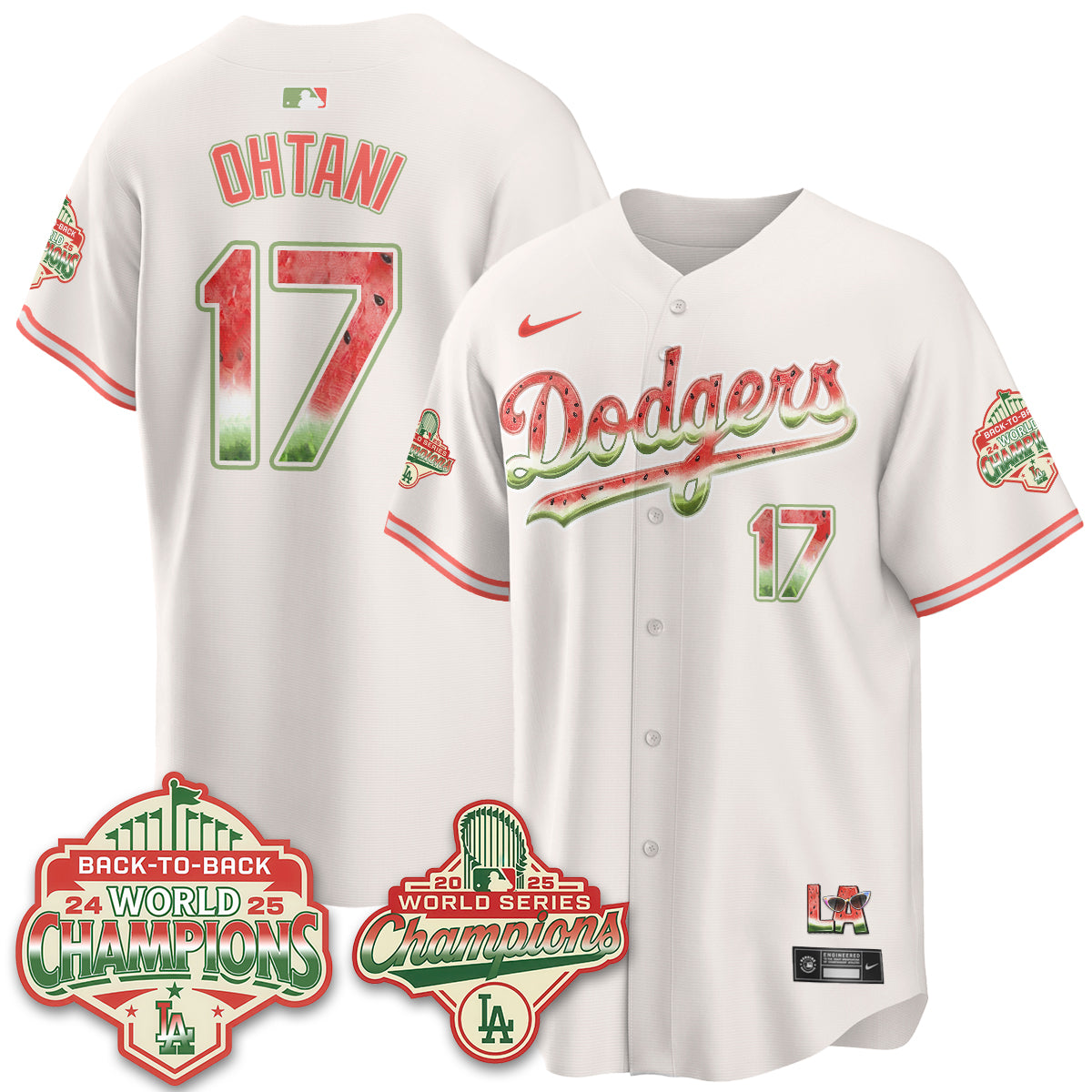 Los Angeles Dodgers National Watermelon Day Vapor Jersey - Stitched