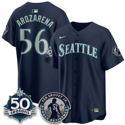 SEA Ken Griffey Jr. Patch Vapor Premier Limited Jersey - All Stitched