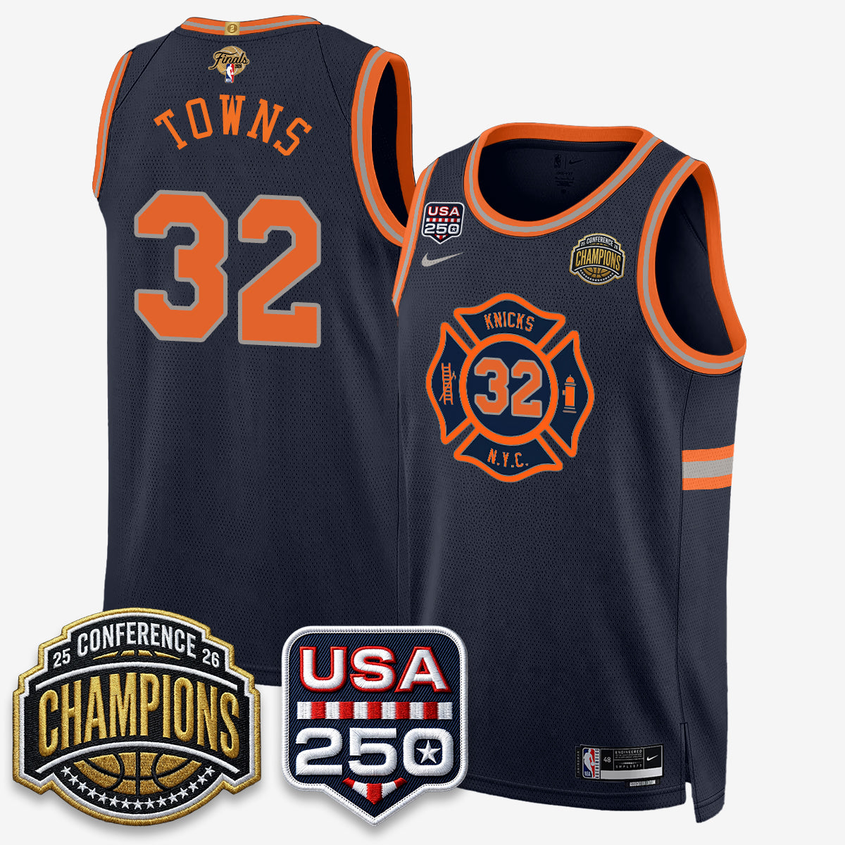 New York Knicks 2026 NBA Eastern Conference Champions City Edition Jersey V2- Stitched