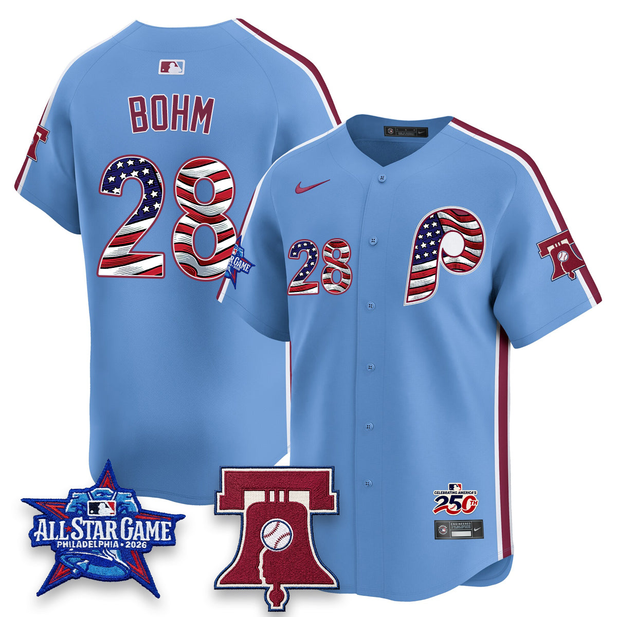 PHI 2026 Independence Day USA Vapor Limited Blue Jersey - Stitched