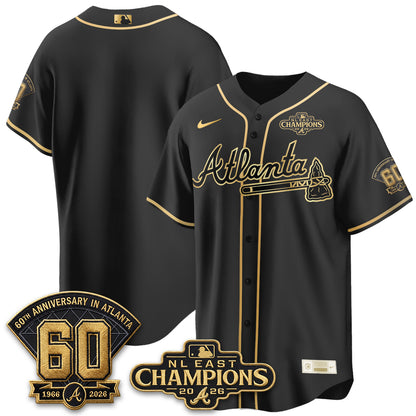 Atlanta Braves 2026 NL East Champs Gold Edition Vapor Jersey - Stitched