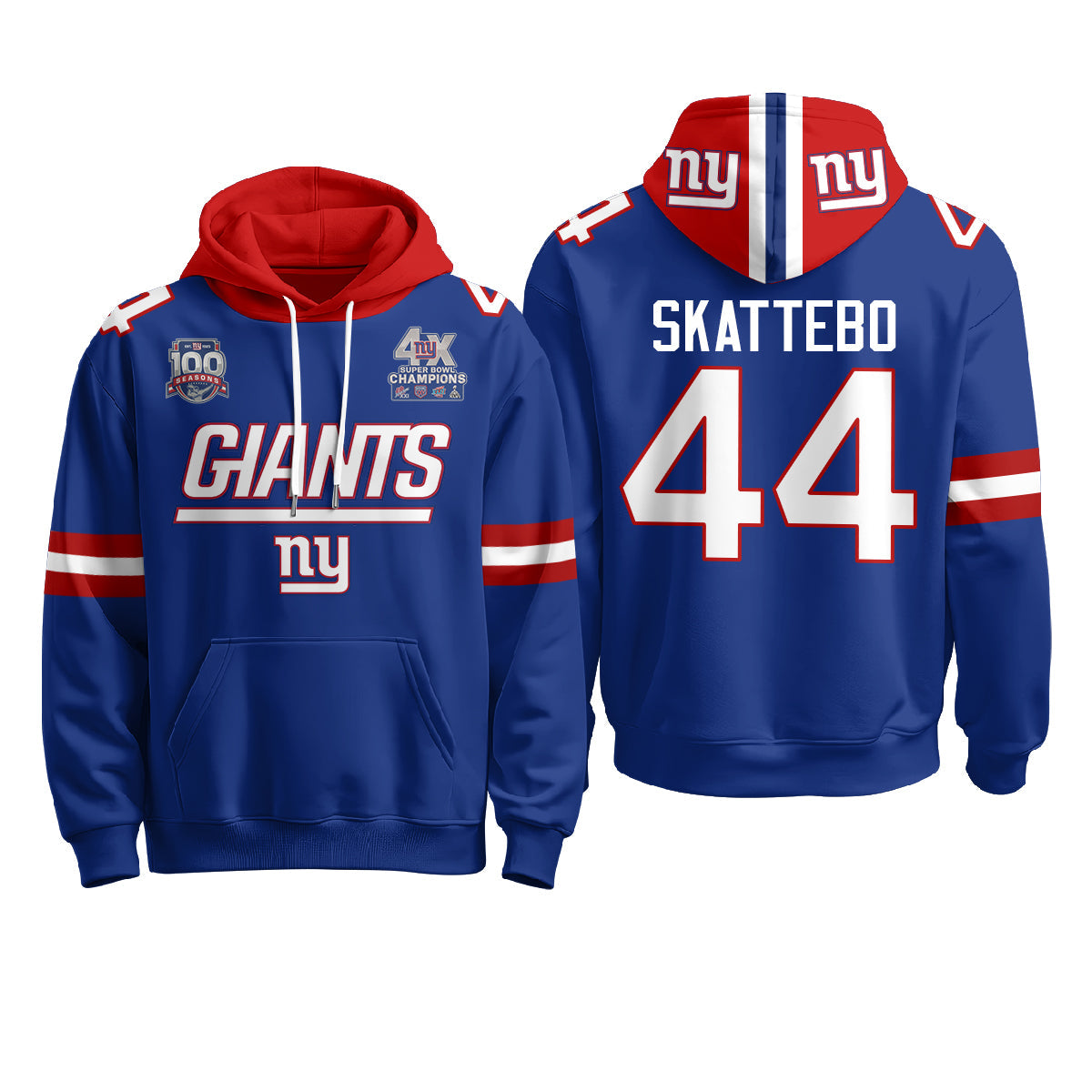 NYG 4X Champs S.Bowl Fleece Hoodie - Printed
