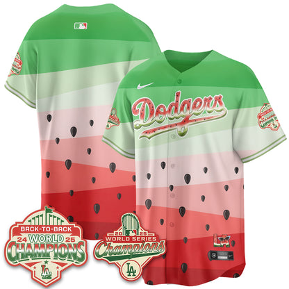Los Angeles Dodgers National Watermelon Day Vapor Jersey - Stitched