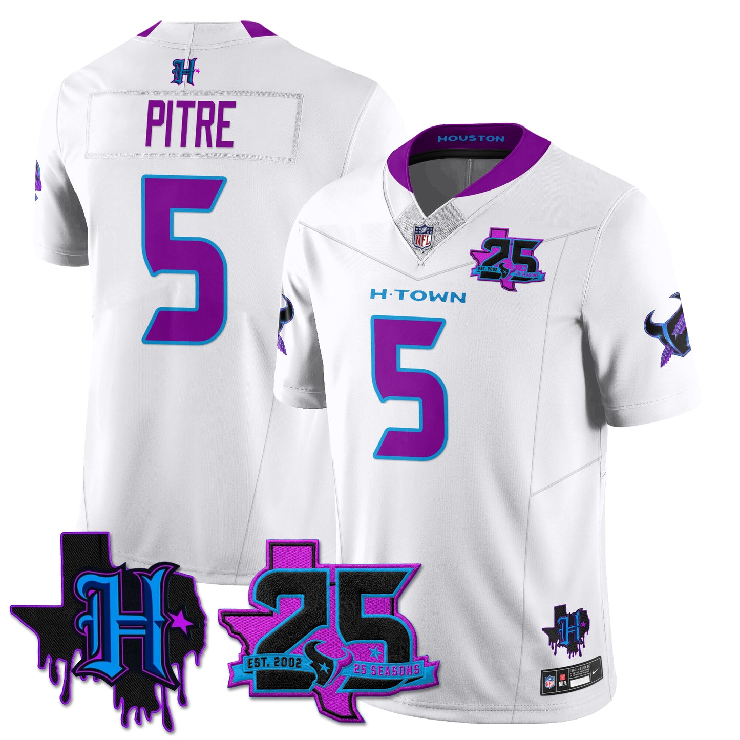 HOU 25th Seasons in 2026 DJ Screw Vapor Limited Jersey - All Stitched