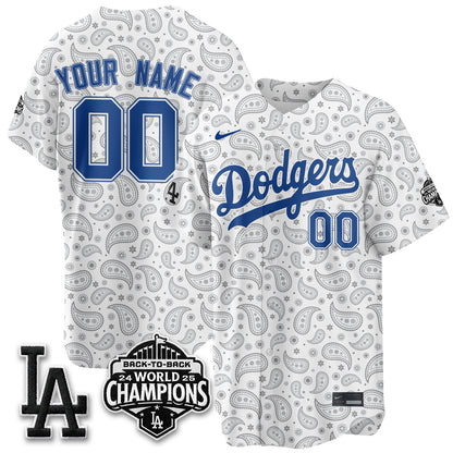 Los Angeles Dodgers Paisley Vapor Custom Jersey - Stitched