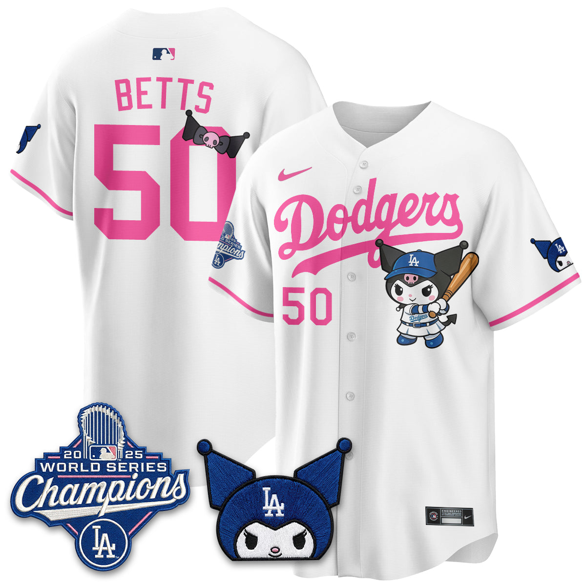 Los Angeles Dodgers Kuromi Edition Vapor Jersey - Stitched