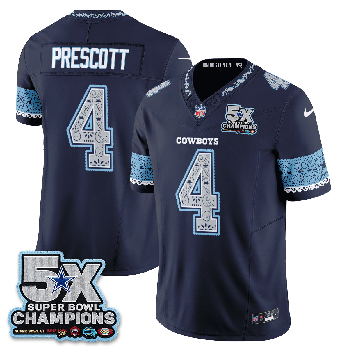 Dallas Cowboys 2026 Hispanic Month Edition Vapor Jersey - Stitched