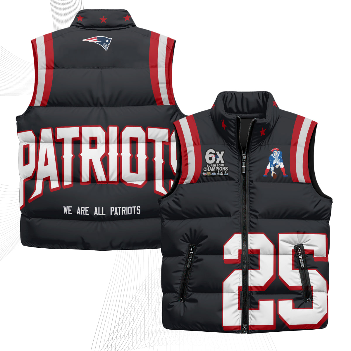 NE Rivalries Puffer Vest - Printed