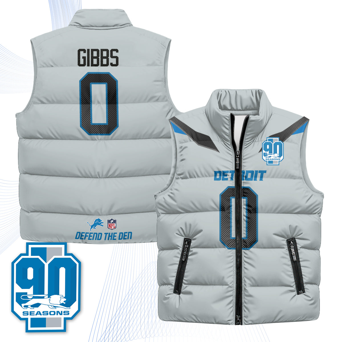 DET Xmas 2026 Rivalries Puffer Vest - Printed