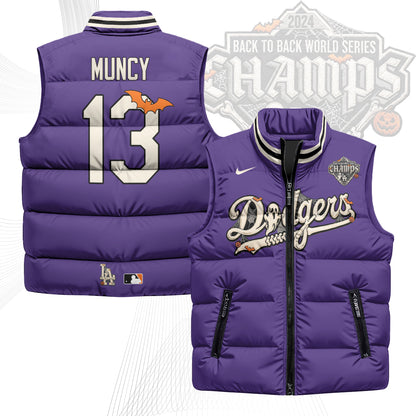 Los Angeles Dodgers Halloween 2026 Unisex Puffer Vest - Printed