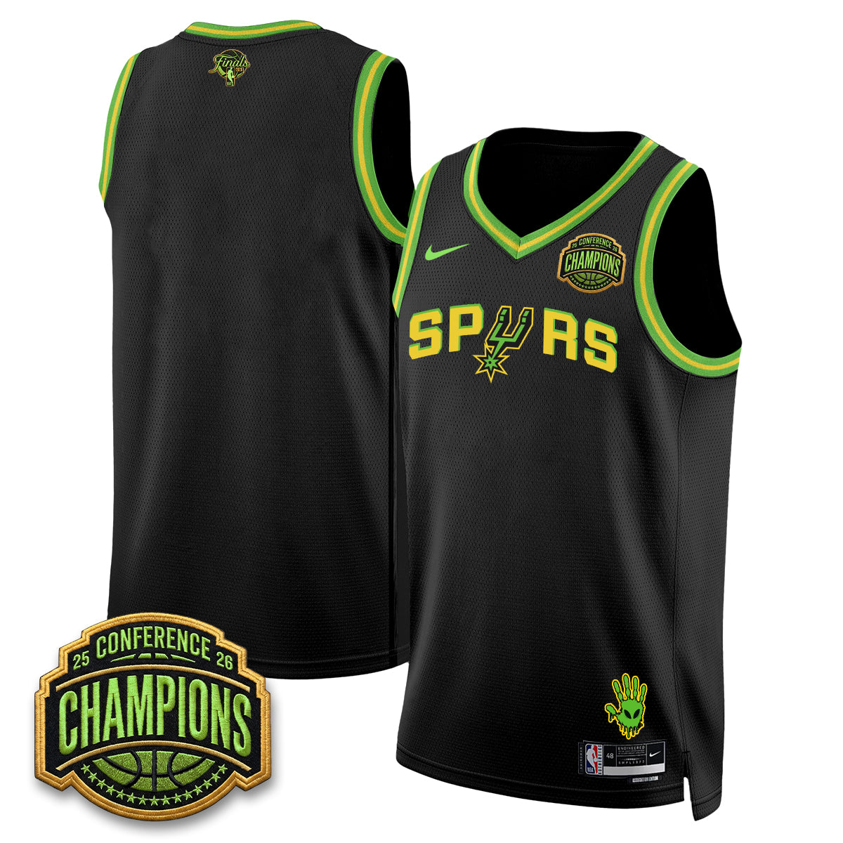 San Antonio Spurs 2026 Basketball Finals Alien Style Vapor Jersey - Stitched