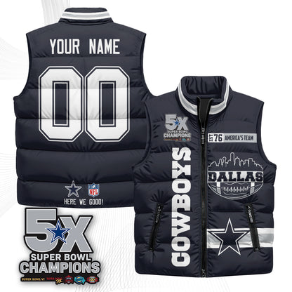 DAL "America's Team" Custom Puffer Vest - Printed