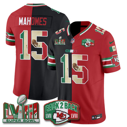 Kansas City Chiefs Mexico Split Edition Vapor Jersey - Stitched