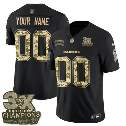 Las Vegas Raiders 2026 Salute to Service V2 Vapor Custom Jersey - Stitched