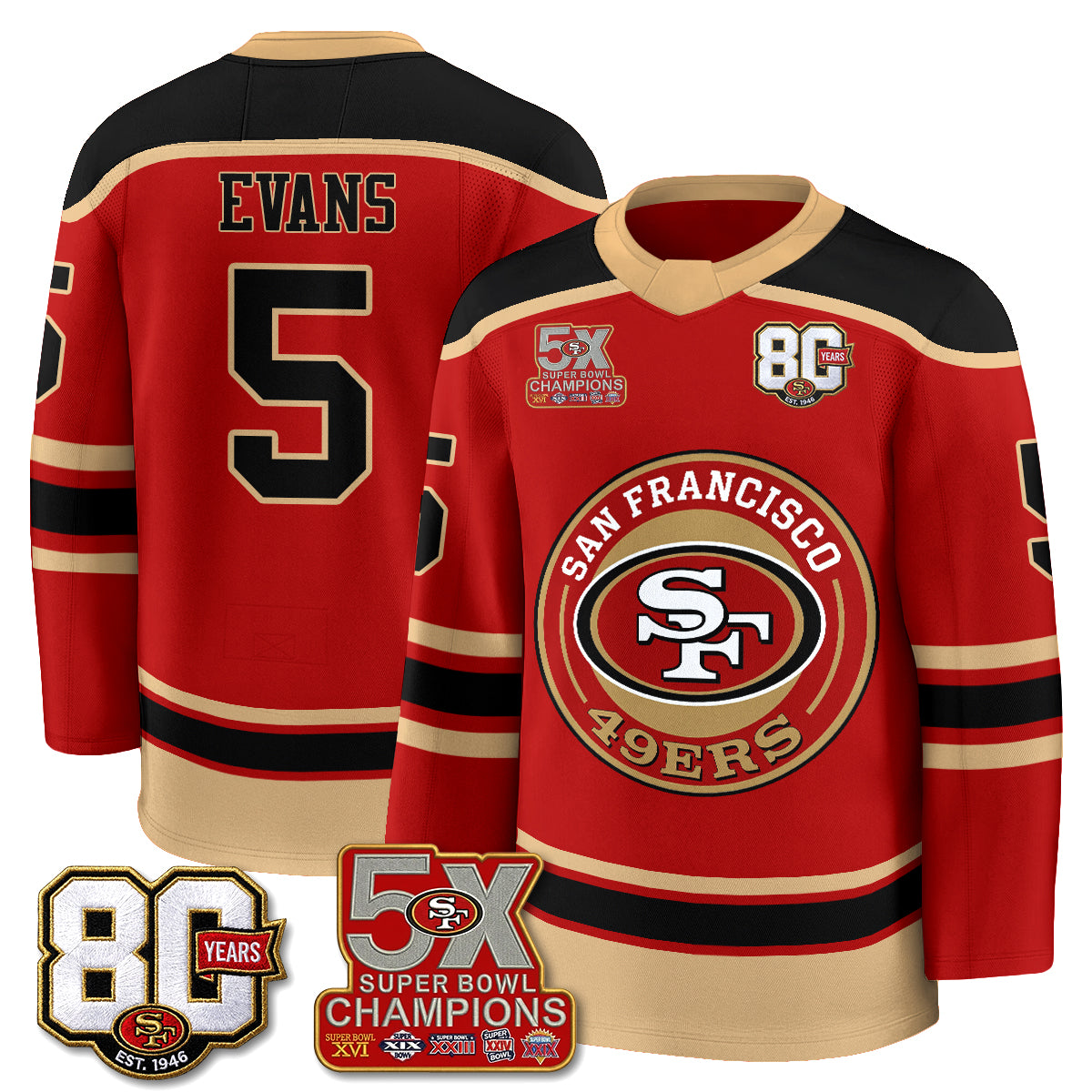 SF 4X Champs Hockey Jersey - Stitched