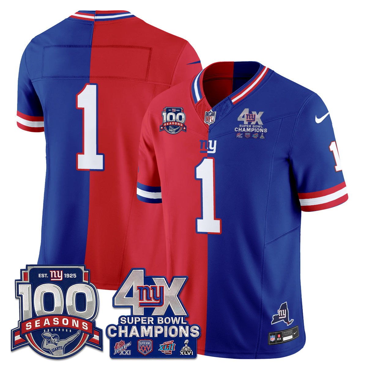 NYG 4X SBowl Split Limited Edition - Stitched (2)