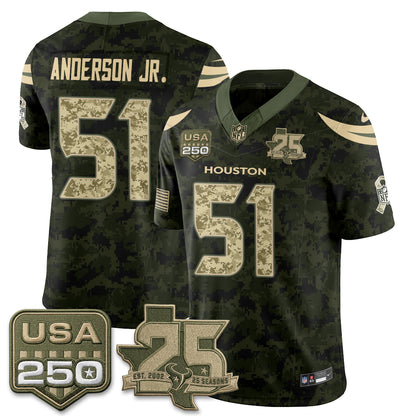 Houston Texans 2026 Salute to Service Edition Vapor Jersey - Stitched