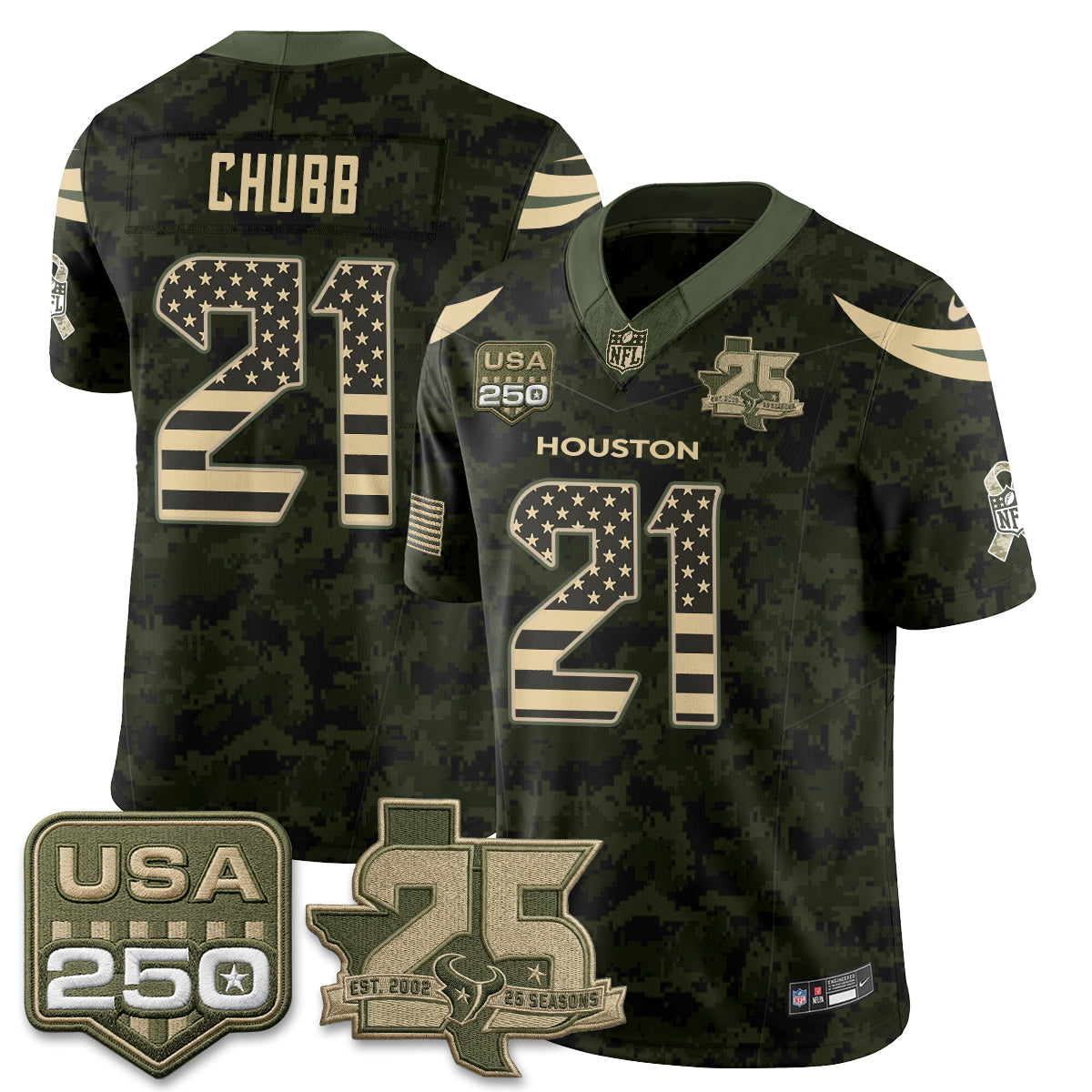 Houston Texans 2026 Salute to Service Edition Vapor Jersey - Stitched