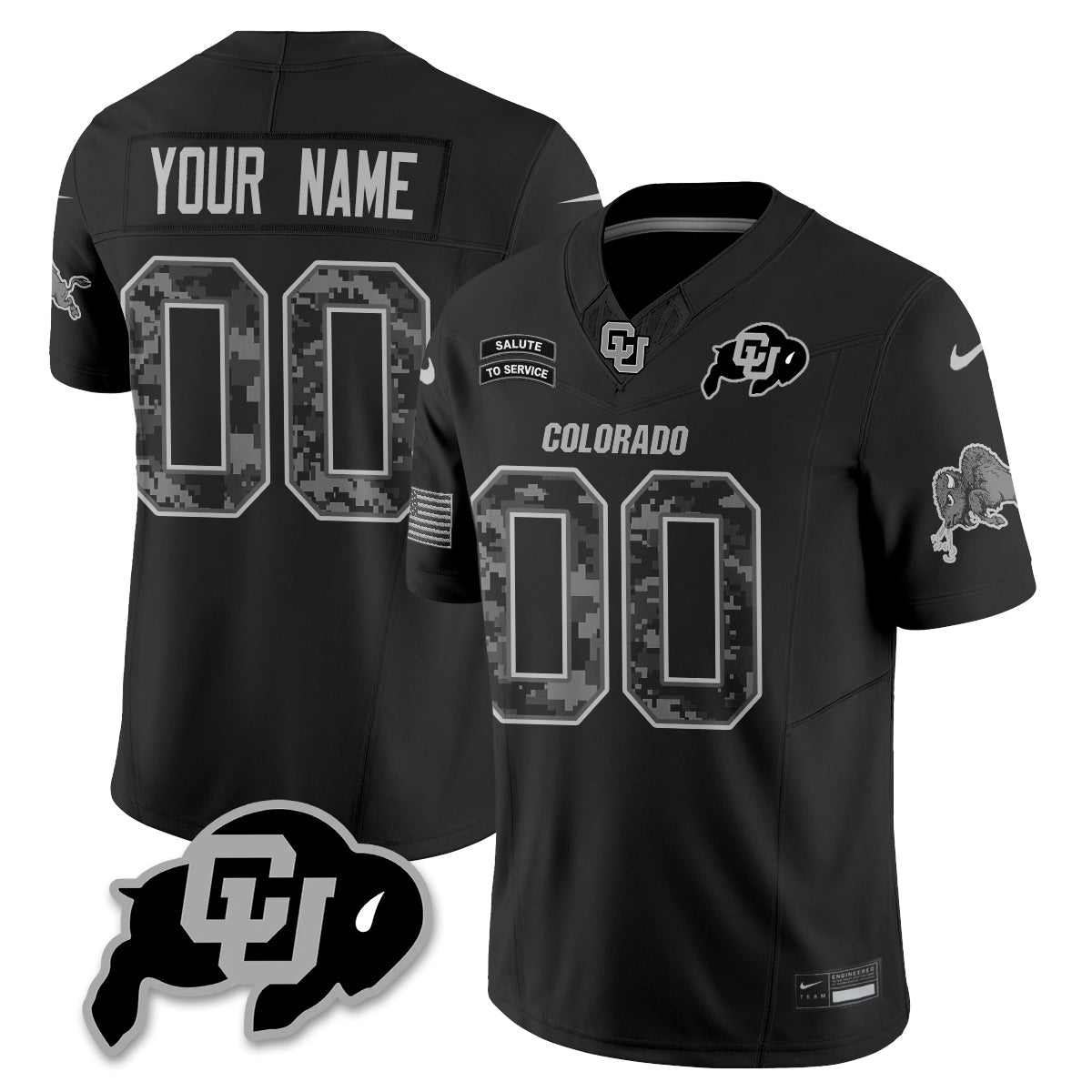 CU 2026 Salute to Service Vapor Custom Jersey - Stitched