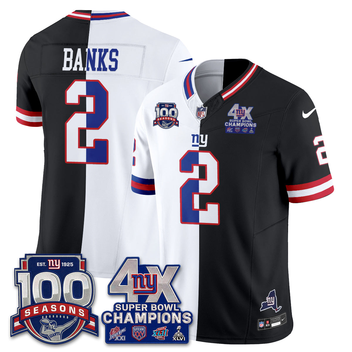 NYG 4X SBowl Split Limited Edition - Stitched (2)