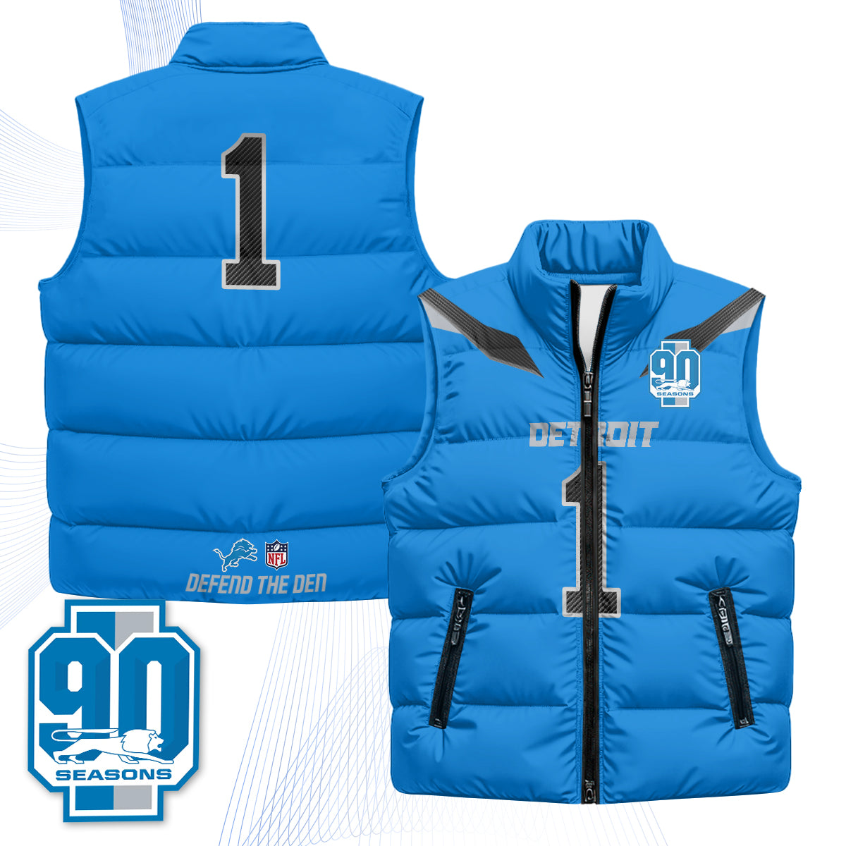 DET Xmas 2026 Rivalries Puffer Vest - Printed