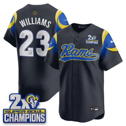 LAR 2X Champs Rivalries Baseball Vapor Jersey - Stitched