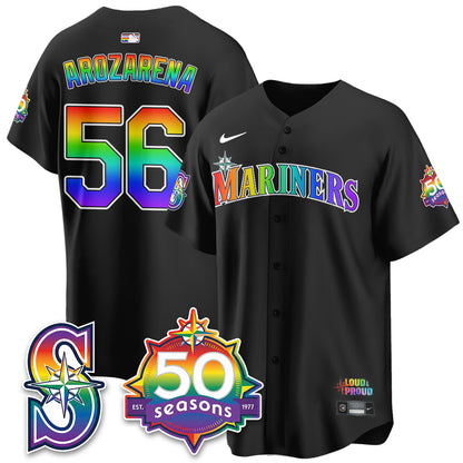 Seattle Mariners Happy Pride Month Vapor Jersey - Stitched