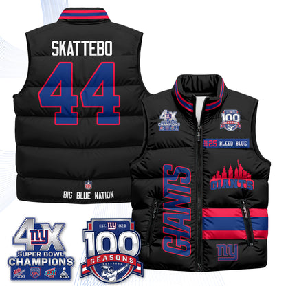 NYG 4X Champs S.Bowl Puffer Vest - Printed