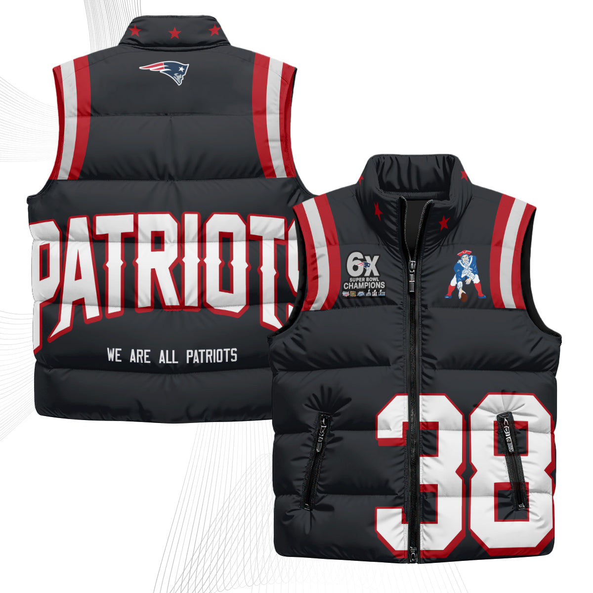 NE Rivalries Puffer Vest - Printed