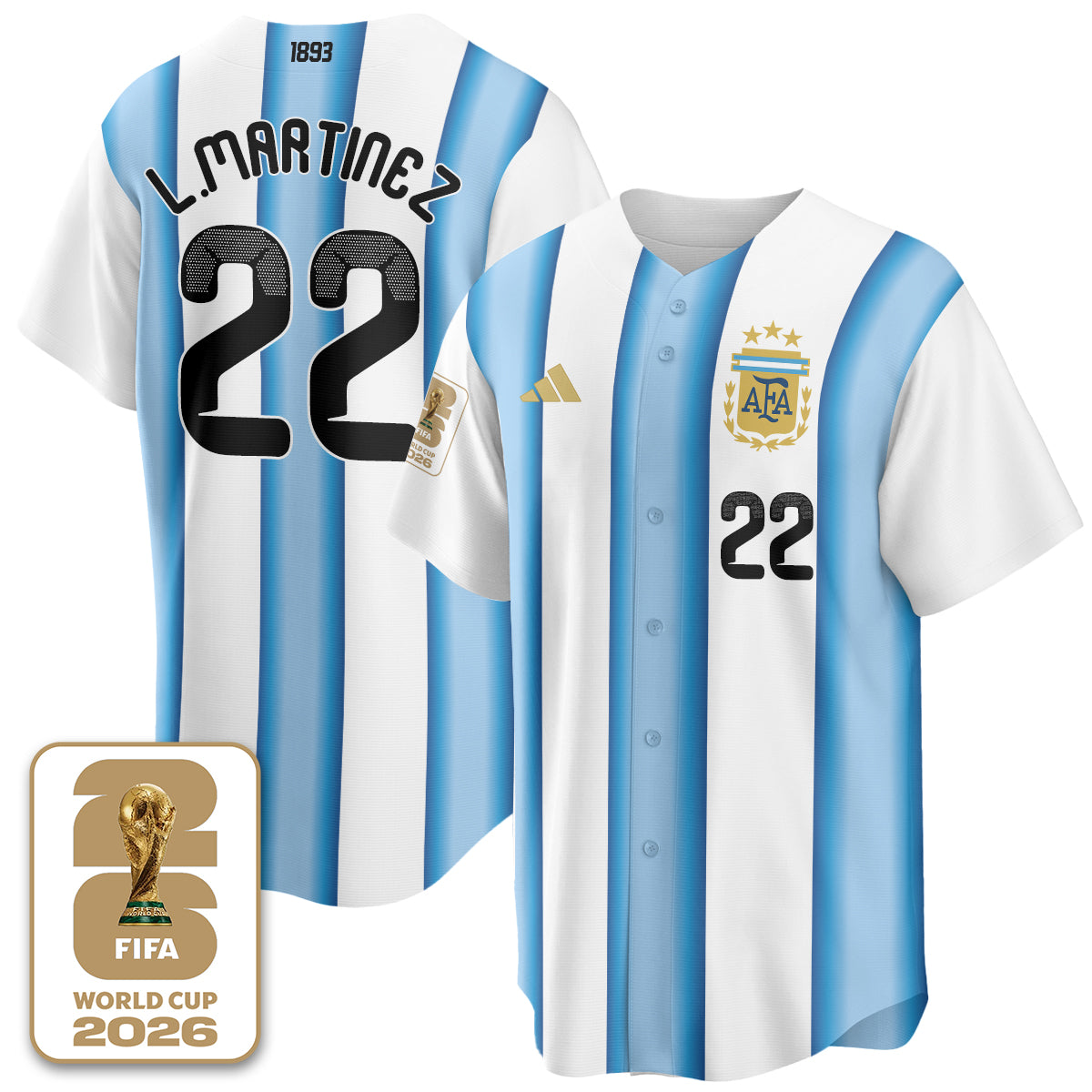 Argentina Soccer National Team x Baseball Vapor Limited Jersey - Stitched