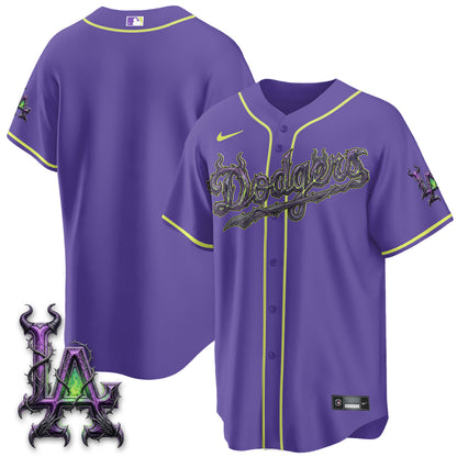 Los Angeles Dodgers Villains Halloween - Horned Queen Vapor Jersey- Stitched
