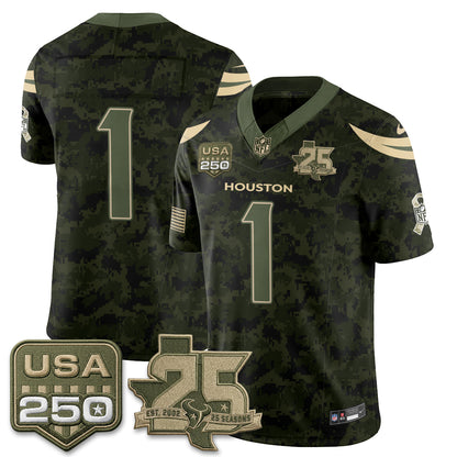 Houston Texans 2026 Salute to Service Edition Vapor Jersey - Stitched