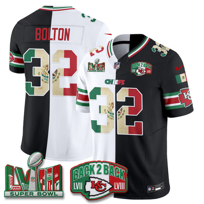 Kansas City Chiefs Mexico Split Edition Vapor Jersey - Stitched