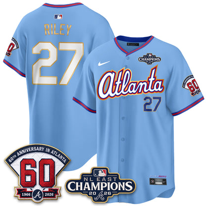 Atlanta Braves 2026 NL East Champs Gold Edition Vapor Jersey - Stitched
