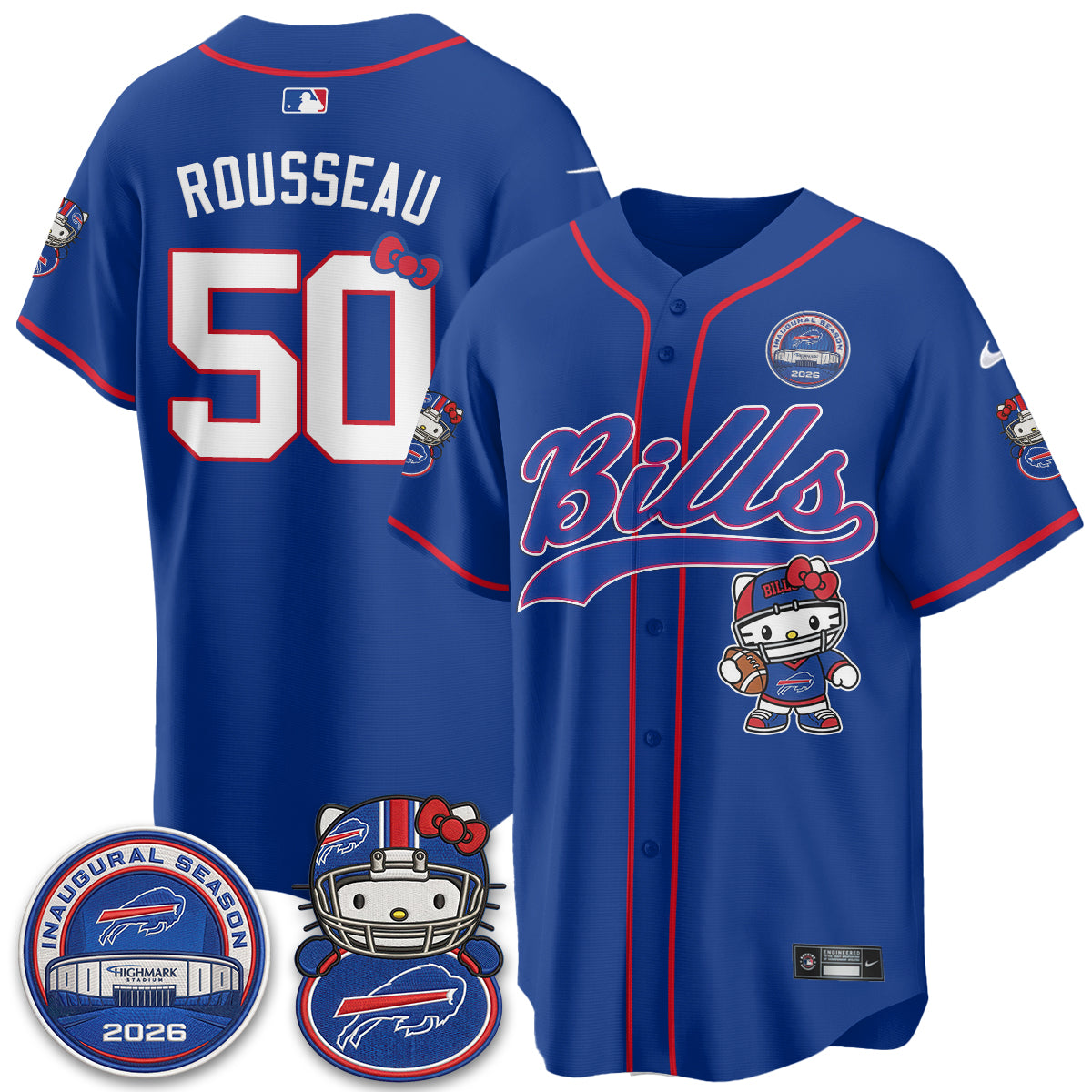 BUF x Meow  Vapor Baseball Jersey - Stitched