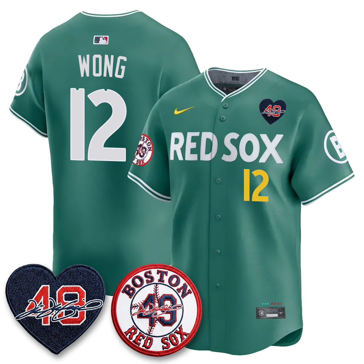 BOS Tim Wakefield Memorial Patch Vaper Premier Limited Red Jersey - All Stitched
